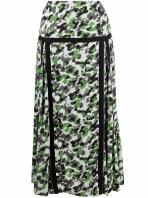 Kenzo camouflage-print straight skirt - Green