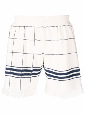 Maison Margiela fringed grid shorts - White