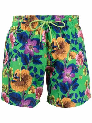 ETRO floral-print drawstring-waist swim shorts - Green