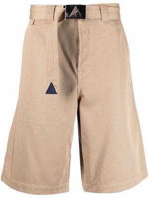 LANVIN embroidered-logo bermuda shorts - Neutrals