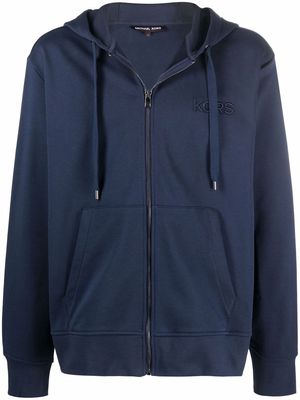 Michael Kors embroidered-logo zip-up hoodie - Blue