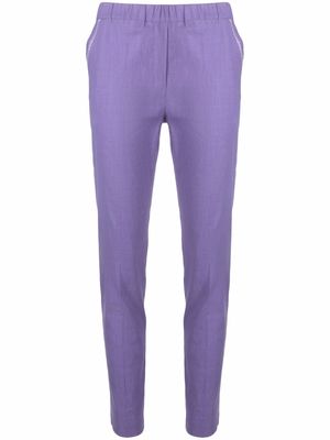 D.Exterior slim-fit tapered-leg trousers - Purple