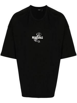 FIVE CM slogan-print T-shirt - Black