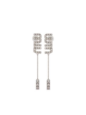 Miu Miu crystal-embellished pendant earrings - Neutrals