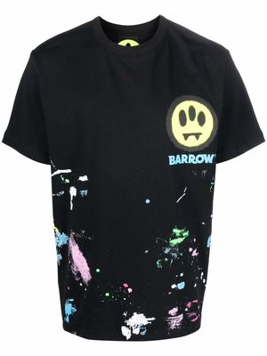 BARROW logo-print paint-splatter T-shirt - Black