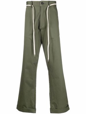 Société Anonyme lace-belt trousers - Green