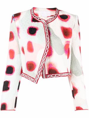 Genny patterned cropped jacket - Red