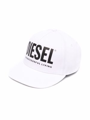 Diesel Kids logo-print baseball cap - White