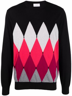 Ballantyne argyle-print jumper - Black