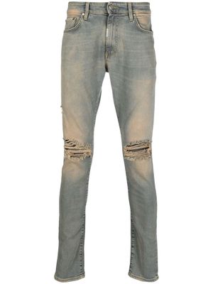 Represent acid-wash distressed jeans - Blue