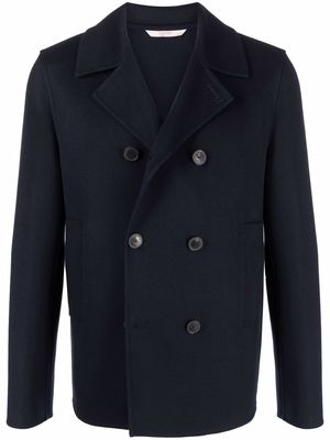 Valentino double-breasted virgin wool-cashmere coat - Blue