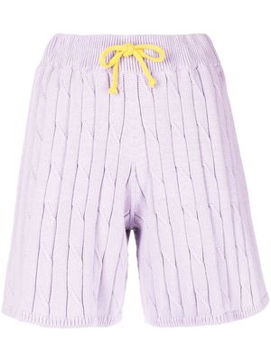 Joshua Sanders cable-knit drawstring shorts - Purple
