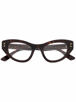 Gucci Eyewear cat-eye frame glasses - Brown