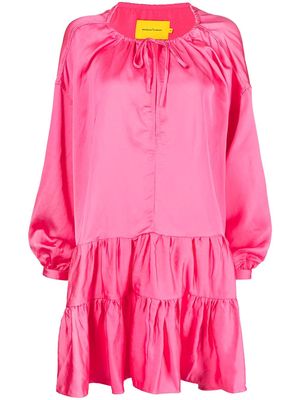 Marques'Almeida gathered-detail oversized dress - Pink