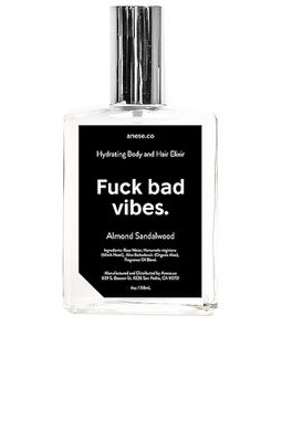 anese Fuck Bad Vibes Hydrating Elixir in Almond Sandalwood.