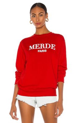 DEPARTURE Merde Sweatshirt in Red
