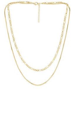 Luv AJ Cecilia Chain Necklace in Metallic Gold.