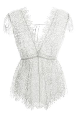 MEMOI Ava Lace Romper in White