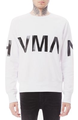 HVMAN Regular Fit Logo Crewneck Sweatshirt in White