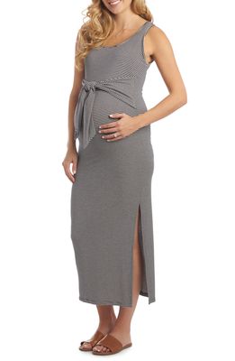 Everly Grey Veronica Maternity/Nursing Dress in Navy Stripe