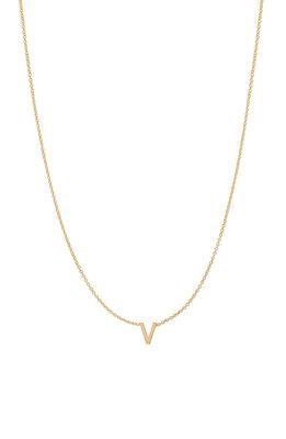 BYCHARI Initial Pendant Necklace in 14K Yellow Gold-V