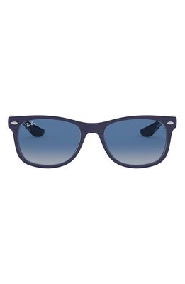 Ray-Ban Junior 48mm Wayfarer Sunglasses in Matte Blue/Grey Blue Gradient