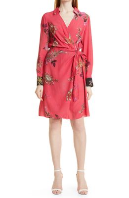 KOBI HALPERIN Monika Floral Wrap Dress in Flamingo Multi