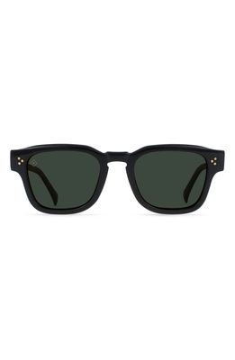 RAEN Rece 51mm Polarized Square Sunglasses in Crystal Black /Green Polar