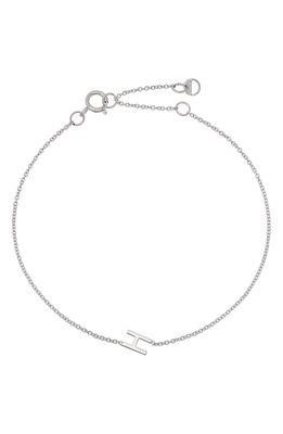 BYCHARI Initial Pendant Bracelet in 14K White Gold-H