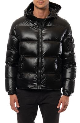 The Recycled Planet Company Reclaimed Down Hooded Jacket in Black