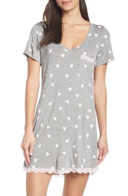 Honeydew Intimates All American Sleep Shirt in Heather Grey Hearts