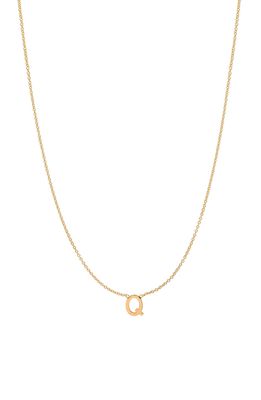 BYCHARI Initial Pendant Necklace in 14K Yellow Gold-Q