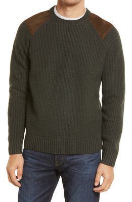 Brooks Brothers Military Ribbed Crewneck Wool Sweater in Green