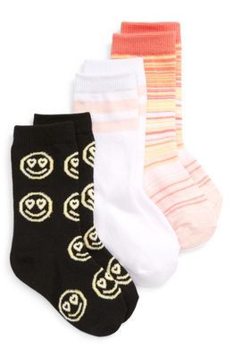 Treasure & Bond Kids' Assorted 3-Pack Crew Socks in Happy Stripe Pack