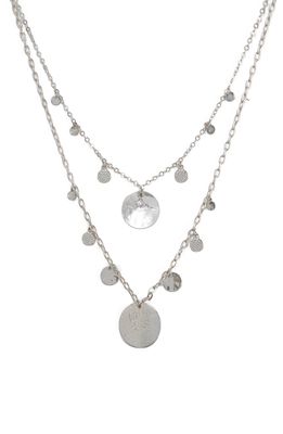 Ettika Set of 2 Disc Station Necklaces in Silver