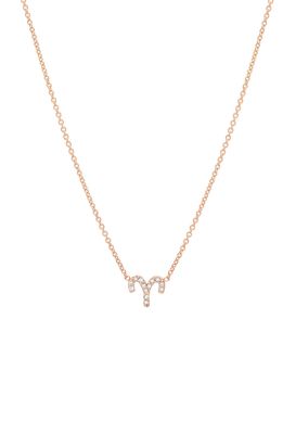 BYCHARI Diamond Zodiac Pendant Necklace in 14K Rose Gold - Aries