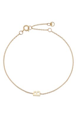 BYCHARI Initial Pendant Bracelet in 14K Yellow Gold-B