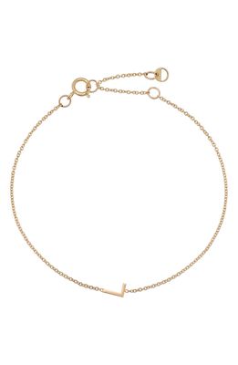 BYCHARI Initial Pendant Bracelet in 14K Yellow Gold-L