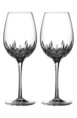 Waterford Lismore Essence Set of 2 Lead Crystal Red Wine Goblets in Clear