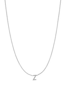 BYCHARI Initial Pendant Necklace in 14K White Gold-Z