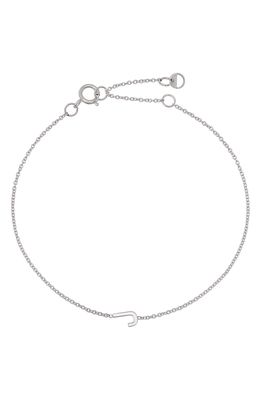 BYCHARI Initial Pendant Bracelet in 14K White Gold-J