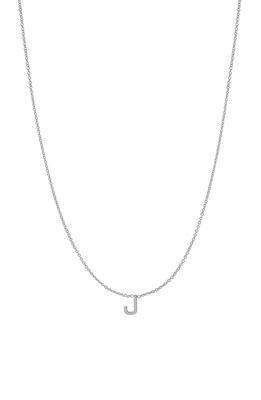 BYCHARI Initial Pendant Necklace in 14K White Gold-J