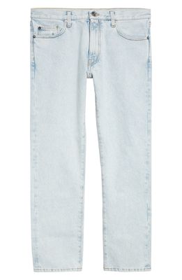 Off-White Men's Diagonal Stripe Slim Fit Jeans in Bleach Blue