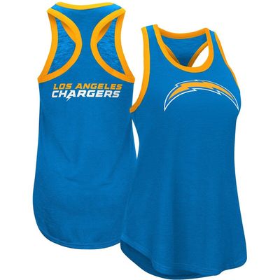 Women's G-III 4Her by Carl Banks Navy Los Angeles Chargers Tater Tank Top in Light Blue