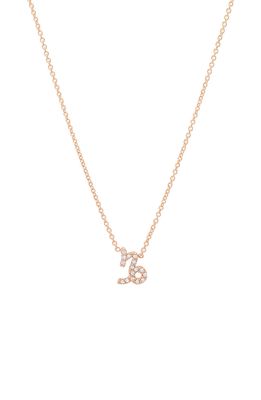 BYCHARI Diamond Zodiac Pendant Necklace in 14K Rose Gold - Capricorn