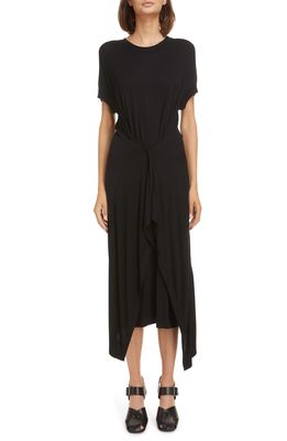Lemaire Double Layer Midi Sweater Dress in Black 999