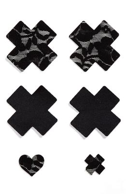 Bristols 6 Nippies by Bristols Six Cross Nipple Covers in Black