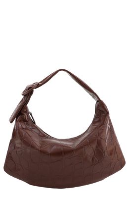 gu-de Medium Lisa Leather Shoulder Bag in Java Croc Emb