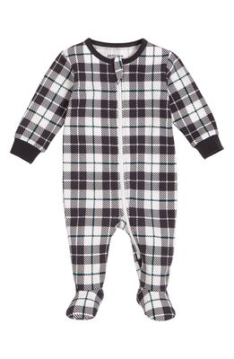 Petit Lem Plaid Footed Sleeper Pajama in Dark Grey