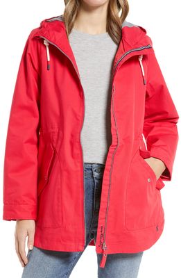 Joules Shoreside Waterproof Hooded Raincoat in Red